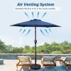 imageHealSmart 75ft Patio Umbrella with Push Button TiltCrank Outdoor Table Market Yard Umbrella 6 Sturdy Ribs for Garden Deck Backyard PoolBlue2P