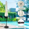 imageHealSmart 75ft Patio Umbrella with Push Button TiltCrank Outdoor Table Market Yard Umbrella 6 Sturdy Ribs for Garden Deck Backyard PoolCreamy White