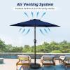 imageHealSmart 75ft Patio Umbrella with Push Button TiltCrank Outdoor Table Market Yard Umbrella 6 Sturdy Ribs for Garden Deck Backyard PoolDark Blue