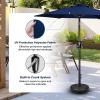 imageHealSmart 75ft Patio Umbrella with Push Button TiltCrank Outdoor Table Market Yard Umbrella 6 Sturdy Ribs for Garden Deck Backyard PoolDark Blue2P
