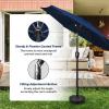 imageHealSmart 75ft Patio Umbrella with Push Button TiltCrank Outdoor Table Market Yard Umbrella 6 Sturdy Ribs for Garden Deck Backyard PoolDark Blue2P