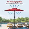 imageHealSmart 75ft Patio Umbrella with Push Button TiltCrank Outdoor Table Market Yard Umbrella 6 Sturdy Ribs for Garden Deck Backyard PoolRed