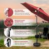 imageHealSmart 75ft Patio Umbrella with Push Button TiltCrank Outdoor Table Market Yard Umbrella 6 Sturdy Ribs for Garden Deck Backyard PoolRed