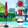 imageHealSmart 75ft Patio Umbrella with Push Button TiltCrank Outdoor Table Market Yard Umbrella 6 Sturdy Ribs for Garden Deck Backyard PoolRed