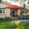imageHealSmart 75ft Patio Umbrella with Push Button TiltCrank Outdoor Table Market Yard Umbrella 6 Sturdy Ribs for Garden Deck Backyard PoolRed