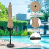 imageHealSmart 75ft Patio Umbrella with Push Button TiltCrank Outdoor Table Market Yard Umbrella 6 Sturdy Ribs for Garden Deck Backyard PoolTan