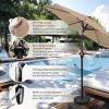 imageHealSmart 75ft Patio Umbrella with Push Button TiltCrank Outdoor Table Market Yard Umbrella 6 Sturdy Ribs for Garden Deck Backyard PoolTan
