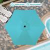 imageHealSmart 75ft Patio Umbrella with Push Button TiltCrank Outdoor Table Market Yard Umbrella 6 Sturdy Ribs for Garden Deck Backyard PoolTurquoise