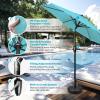 imageHealSmart 75ft Patio Umbrella with Push Button TiltCrank Outdoor Table Market Yard Umbrella 6 Sturdy Ribs for Garden Deck Backyard PoolTurquoise