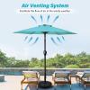 imageHealSmart 75ft Patio Umbrella with Push Button TiltCrank Outdoor Table Market Yard Umbrella 6 Sturdy Ribs for Garden Deck Backyard PoolTurquoise