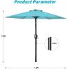 imageHealSmart 75ft Patio Umbrella with Push Button TiltCrank Outdoor Table Market Yard Umbrella 6 Sturdy Ribs for Garden Deck Backyard PoolTurquoise