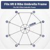 imageHealSmart 9 Patio Umbrella Replacement Canopy Cover with 8 Ribs Outdoor Table Market Yard Umbrellas2PDark Blue
