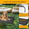 imageHealSmart Cooling Elevated Dog Bed Outdoor Raised Portable Dog Cot Beds NoSlip Feet Durable Portable Pet Hammock Bed 42x252x8 Inch GreyBlack