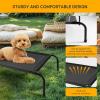 imageHealSmart Cooling Elevated Dog Bed Outdoor Raised Portable Dog Cot Beds NoSlip Feet Durable Portable Pet Hammock Bed 42x252x8 Inch GreyBlack