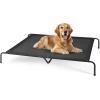 imageHealSmart Cooling Elevated Dog Bed Outdoor Raised Portable Dog Cot Beds NoSlip Feet Durable Portable Pet Hammock Bed 42x252x8 Inch GreyBlack