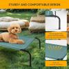 imageHealSmart Cooling Elevated Dog Bed Outdoor Raised Portable Dog Cot Beds NoSlip Feet Durable Portable Pet Hammock Bed 42x252x8 Inch GreyGreen