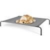 imageHealSmart Cooling Elevated Dog Bed Outdoor Raised Portable Dog Cot Beds NoSlip Feet Durable Portable Pet Hammock Bed 42x252x8 Inch GreyGrey