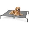 imageHealSmart Cooling Elevated Dog Bed Outdoor Raised Portable Dog Cot Beds NoSlip Feet Durable Portable Pet Hammock Bed 42x252x8 Inch GreyGrey