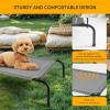 imageHealSmart Cooling Elevated Dog Bed Outdoor Raised Portable Dog Cot Beds NoSlip Feet Durable Portable Pet Hammock Bed 42x252x8 Inch GreyGrey