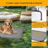 imageHealSmart Cooling Elevated Dog Bed Outdoor Raised Portable Dog Cot Beds NoSlip Feet Durable Portable Pet Hammock Bed 42x252x8 Inch GreyGrey