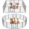 imageHealSmart Dog Playpen Indoor Puppy Playpen Indoor for Yard Camping 24quot Height 8 Panels Heavy Duty Dog Pen for PuppiesSmall Dogs BlackBlack
