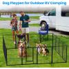 imageHealSmart Dog Playpen Indoor Puppy Playpen Indoor for Yard Camping 24quot Height 8 Panels Heavy Duty Dog Pen for PuppiesSmall Dogs BlackBlack