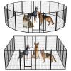 imageHealSmart Dog Playpen Indoor Puppy Playpen Indoor for Yard Camping 24quot Height 8 Panels Heavy Duty Dog Pen for PuppiesSmall Dogs BlackBlack