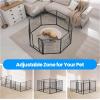imageHealSmart Dog Playpen Indoor Puppy Playpen Indoor for Yard Camping 24quot Height 8 Panels Heavy Duty Dog Pen for PuppiesSmall Dogs BlackBlack