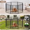 imageHealSmart Dog Playpen Indoor Puppy Playpen Indoor for Yard Camping 24quot Height 8 Panels Heavy Duty Dog Pen for PuppiesSmall Dogs BlackBlack