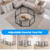 imageHealSmart Dog Playpen Indoor Puppy Playpen Indoor for Yard Camping 24quot Height 8 Panels Heavy Duty Dog Pen for PuppiesSmall Dogs BlackBlack