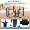 imageHealSmart Dog Playpen Indoor Puppy Playpen Indoor for Yard Camping 24quot Height 8 Panels Heavy Duty Dog Pen for PuppiesSmall Dogs BlackBlack