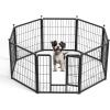 imageHealSmart Dog Playpen Indoor Puppy Playpen Indoor for Yard Camping 24quot Height 8 Panels Heavy Duty Dog Pen for PuppiesSmall Dogs BlackBlack
