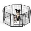 imageHealSmart Dog Playpen Indoor Puppy Playpen Indoor for Yard Camping 24quot Height 8 Panels Heavy Duty Dog Pen for PuppiesSmall Dogs BlackBlack