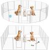 imageHealSmart Dog Playpen Indoor Puppy Playpen Indoor for Yard Camping 24quot Height 8 Panels Heavy Duty Dog Pen for PuppiesSmall Dogs BlackWhite