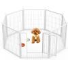imageHealSmart Dog Playpen Indoor Puppy Playpen Indoor for Yard Camping 24quot Height 8 Panels Heavy Duty Dog Pen for PuppiesSmall Dogs BlackWhite