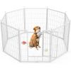 imageHealSmart Dog Playpen Indoor Puppy Playpen Indoor for Yard Camping 24quot Height 8 Panels Heavy Duty Dog Pen for PuppiesSmall Dogs BlackWhite