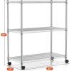 imageHealSmart Heavy Duty 5Shelf Storage Shelves 1750Lb Loading Capacity 3543quot W x 1772quot D x 7087quot H Adjustable Shelving Unit with Wheels Chrome23 x 13 x 30  3Shelf