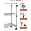 imageHealSmart Heavy Duty 5Shelf Storage Shelves 1750Lb Loading Capacity 3543quot W x 1772quot D x 7087quot H Adjustable Shelving Unit with Wheels Chrome23 x 13 x 30  3Shelf