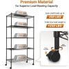 imageHealSmart Heavy Duty 5Shelf Storage Shelves 1750Lb Loading Capacity 3543quot W x 1772quot D x 7087quot H Adjustable Shelving Unit with Wheels Chrome30 x 14 x 63  5Shelf