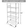 imageHealSmart Heavy Duty 5Shelf Storage Shelves 1750Lb Loading Capacity 3543quot W x 1772quot D x 7087quot H Adjustable Shelving Unit with Wheels Chrome35 W x 18 D x 75 H 5Tier