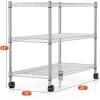 imageHealSmart Heavy Duty 5Shelf Storage Shelves 1750Lb Loading Capacity 3543quot W x 1772quot D x 7087quot H Adjustable Shelving Unit with Wheels Chrome3Shelf  Unfoldable
