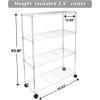 imageHealSmart Heavy Duty 5Shelf Storage Shelves 1750Lb Loading Capacity 3543quot W x 1772quot D x 7087quot H Adjustable Shelving Unit with Wheels Chrome4Shelf  Unfoldable