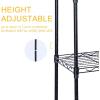 imageHealSmart Heavy Duty 6Tier Shelving Units Adjustable Wire Shelf with 1000 lbs Capacity 250 per Shelf 77cm D x 365cm W x 215cm H Black 6 Levels Storage Shelf with Wheels ampamp Leveling FeetBasic