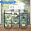 imageHealSmart Heavy Duty 6Tier Shelving Units Adjustable Wire Shelf with 1000 lbs Capacity 250 per Shelf 77cm D x 365cm W x 215cm H Black 6 Levels Storage Shelf with Wheels ampamp Leveling FeetBasic