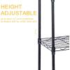 imageHealSmart Heavy Duty 6Tier Shelving Units Adjustable Wire Shelf with 1000 lbs Capacity 250 per Shelf 77cm D x 365cm W x 215cm H Black 6 Levels Storage Shelf with Wheels ampamp Leveling FeetWider