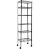 imageHealSmart Heavy Duty 6Tier Shelving Units Adjustable Wire Shelf with 1000 lbs Capacity 250 per Shelf 77cm D x 365cm W x 215cm H Black 6 Levels Storage Shelf with Wheels ampamp Leveling FeetBasic