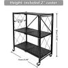 imageHealSmart Heavy Duty 6Tier Shelving Units Adjustable Wire Shelf with 1000 lbs Capacity 250 per Shelf 77cm D x 365cm W x 215cm H Black 6 Levels Storage Shelf with Wheels ampamp Leveling FeetWider