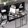 imageHealSmart Home Office Computer Brown Small Desk Modern Simple Style PC Table with Storage Bag 47 InchBlack