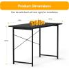 imageHealSmart Home Office Computer Brown Small Desk Modern Simple Style PC Table with Storage Bag 47 InchBlack