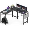 imageHealSmart Home Office Computer Brown Small Desk Modern Simple Style PC Table with Storage Bag 47 InchBlack